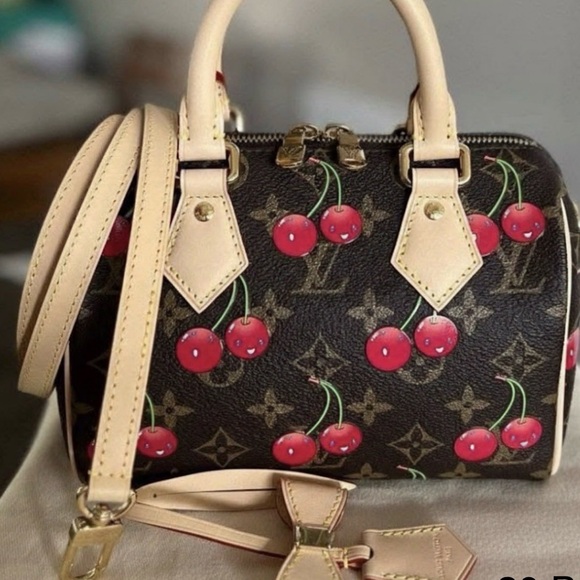 Louis Vuitton Brown and Red Cherry Satchel - Picture 3 of 3